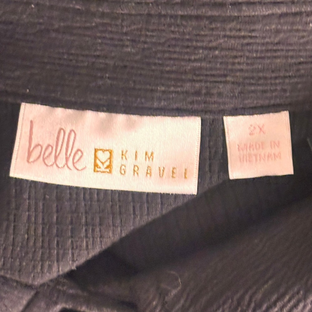 Belle by Kim Gravel Button Up Shirt Black 2X - Picture 10 of 14